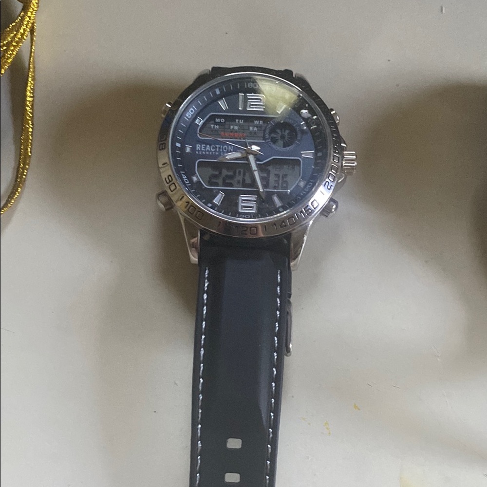 Kenneth Cole Reaction Black and Silver Smartwatch with Chronograph